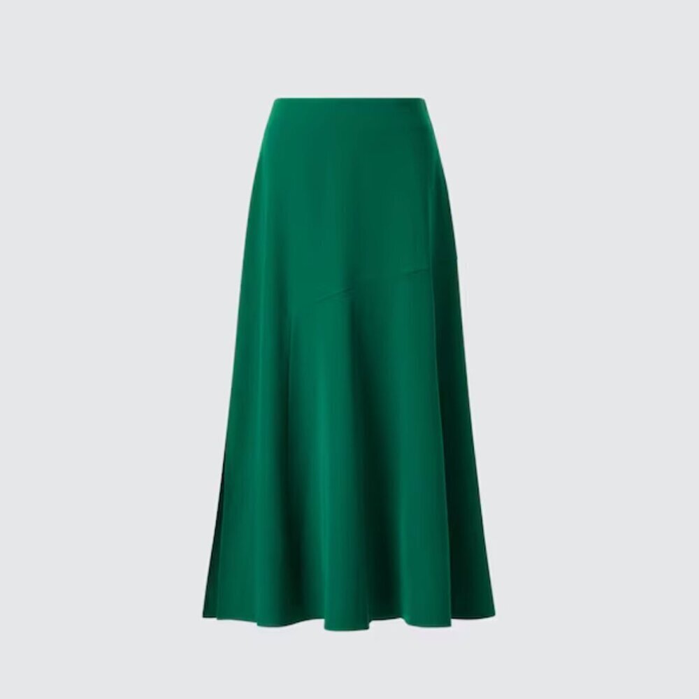 Uniqlo C Mermaid Midi Skirt with Slit in GREEN Size 8 NEW WITH TAG!